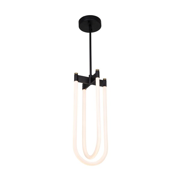 Cascata Collection 2-Light Pendant Black And Brushed Brass